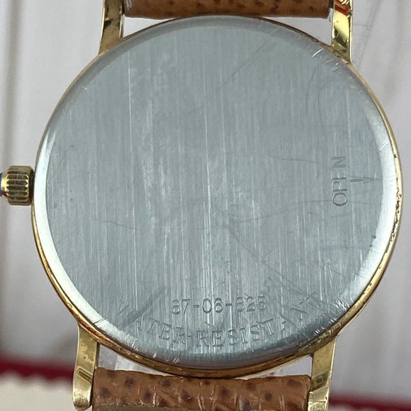 Vintage Movado Gold Dot Watch 1970\'s 5 Hands 8 inch New Tan Leather Strap main image 6